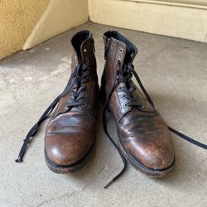Frye Bowery Brown Black Lace Up Side Zip Combat
Boots D3480708 Mens 9.5
